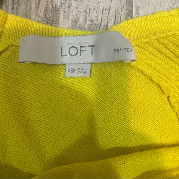 LOFT yellow 3/4 sleeve sweater - Picture 7 of 7